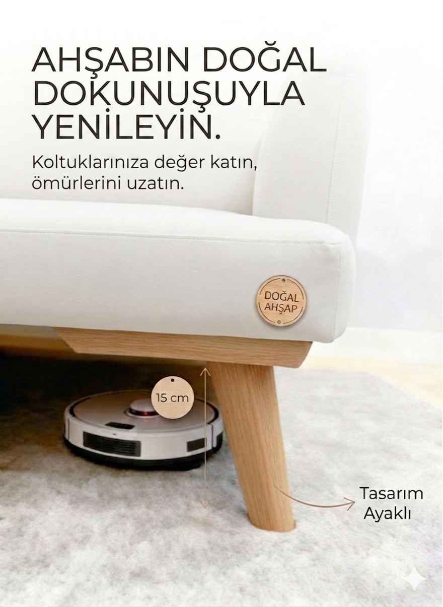 1. Sınıf Gürgen Ağacı 15 Cm Ahşap Mobilya Ayağı