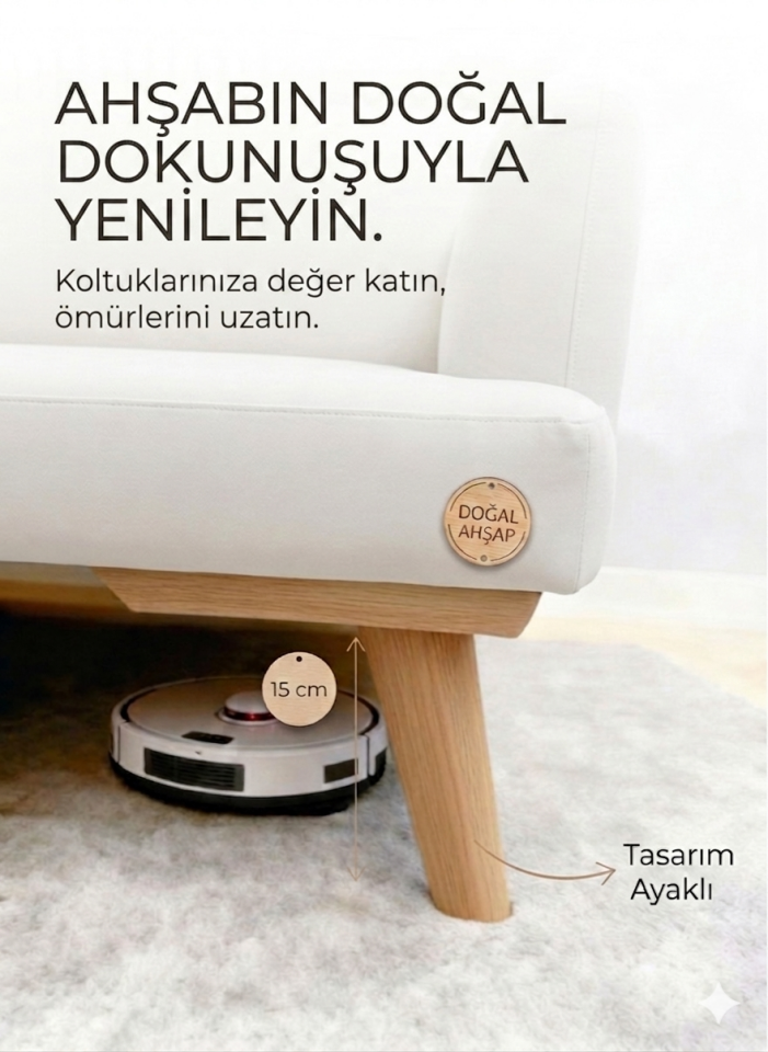 1. Sınıf Gürgen Ağacı 15 Cm Ahşap Mobilya Ayağı