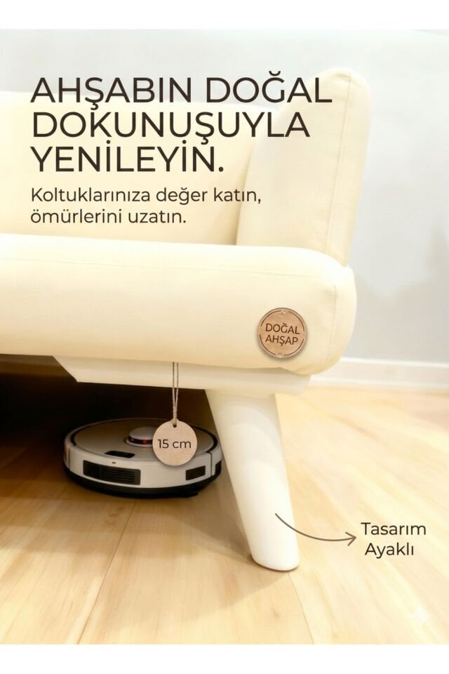 1. Sınıf Gürgen Ağacı Beyaz Mobilya Kanepe Koltuk Tv Ünitesi Mobilya Ayakları 10'lu Set Köşe Ayak ve Destek Ayağı 15 cm Robot Süpürge Uyumlu