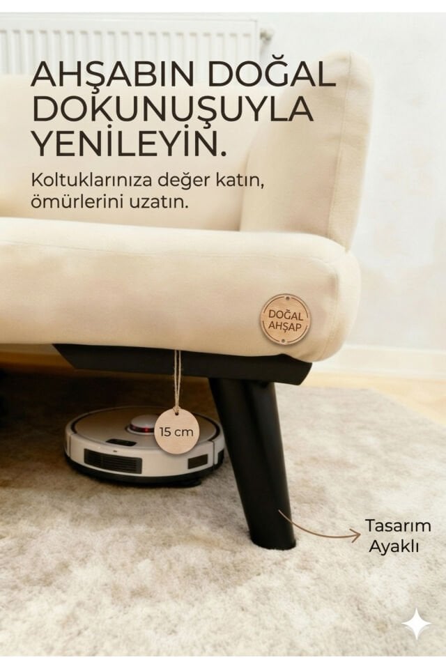 1. Sınıf Gürgen Ağacı Siyah Mobilya Kanepe Koltuk Tv Ünitesi Mobilya Ayakları 12’li Set Köşe Ayak ve Destek Ayağı 15 cm Robot Süpürge Uyumlu