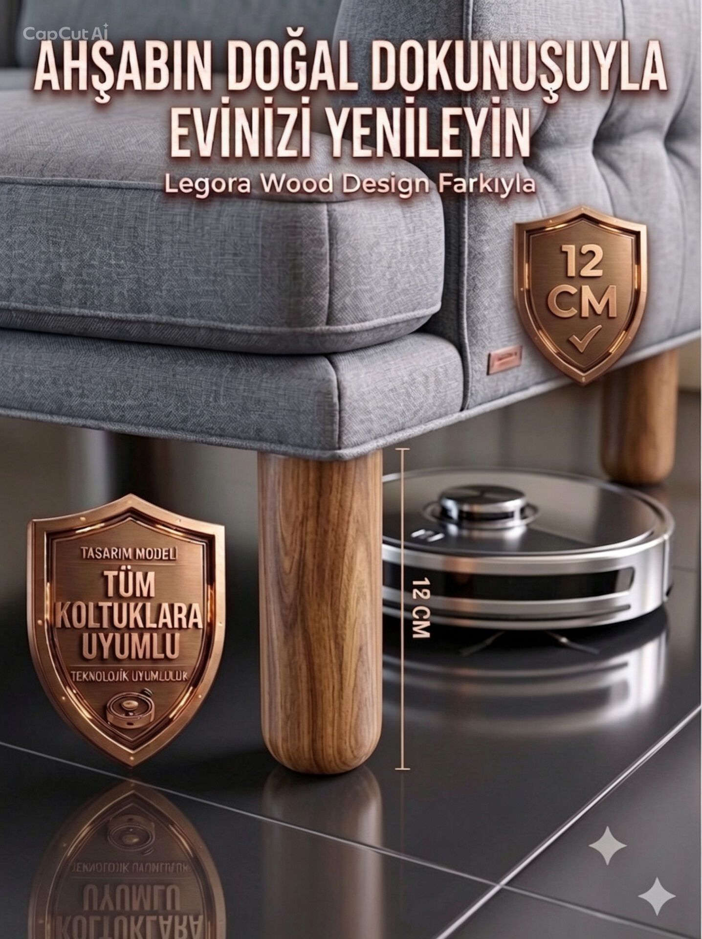 12 Cm Bohem Açık Ceviz Ahşap Mobilya Ayağı Gürgen Ağacı Ahşap Mobilya Ayağı