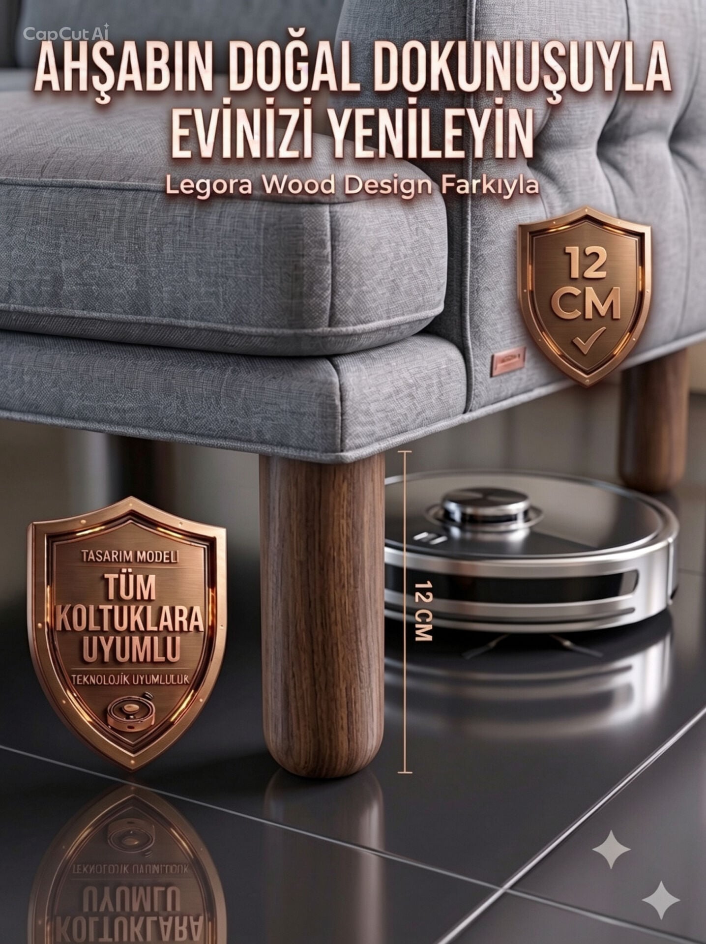 12 Cm Bohem Koyu Ceviz Ahşap Mobilya Ayağı Gürgen Ağacı Ahşap Mobilya Ayağı