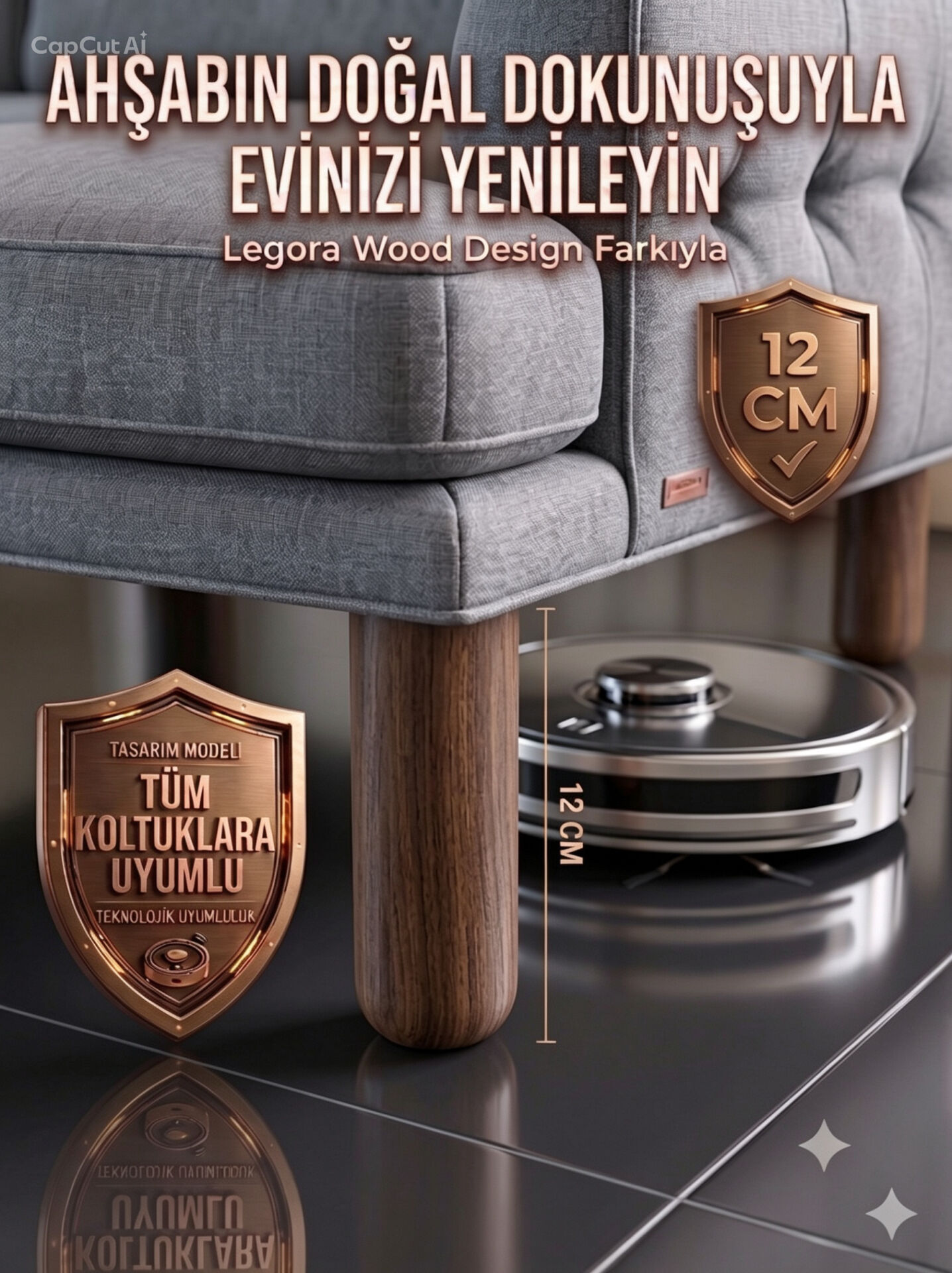 12 Cm Bohem Koyu Ceviz Ahşap Mobilya Ayağı Gürgen Ağacı Ahşap Mobilya Ayağı