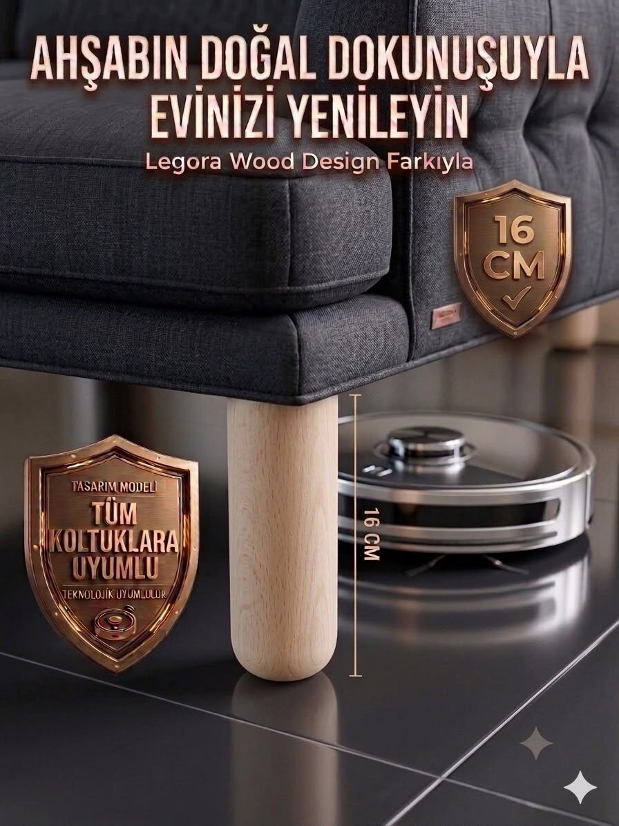 16 Cm Bohem Ham Ahşap Mobilya Ayağı Gürgen Ağacı Ahşap Mobilya Ayağı