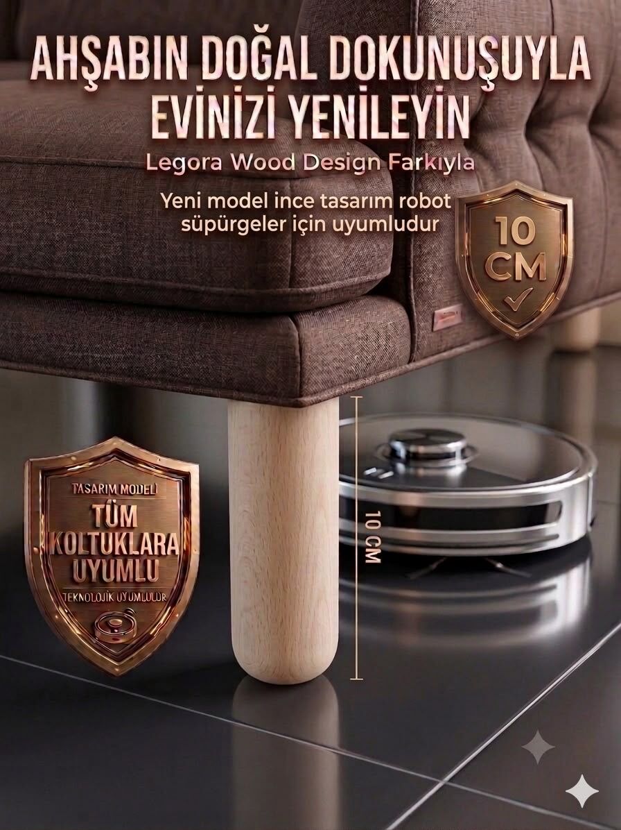 10 Cm Bohem Ham Ahşap Mobilya Ayağı Gürgen Ağacı Ahşap Mobilya Ayağı