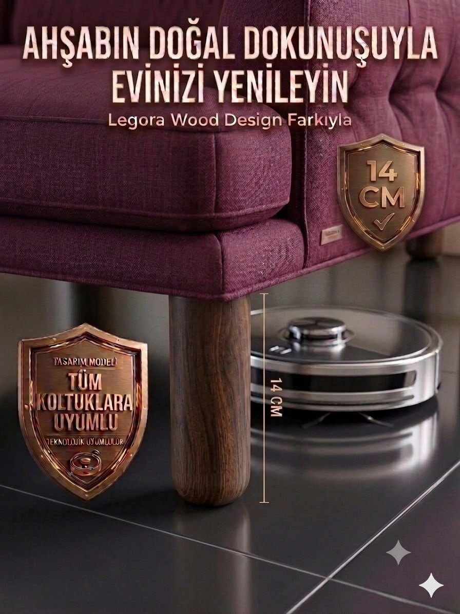 14 Cm Bohem Koyu Ceviz Ahşap Mobilya Ayağı Gürgen Ağacı Ahşap Mobilya Ayağı