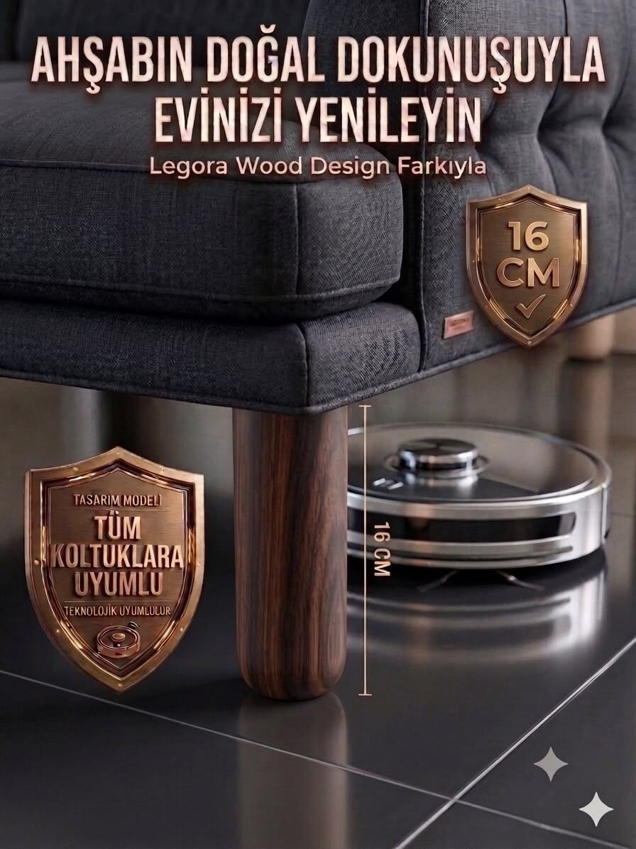 16 Cm Bohem Koyu Ceviz Ahşap Mobilya Ayağı Gürgen Ağacı Ahşap Mobilya Ayağı