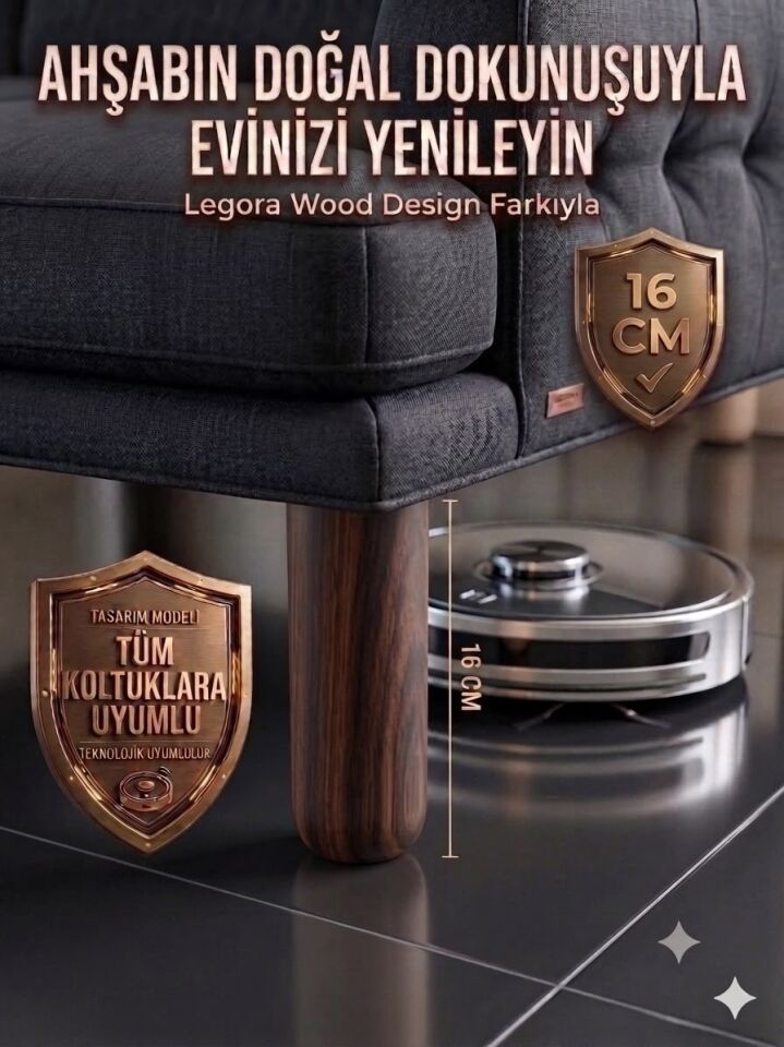 16 Cm Bohem Koyu Ceviz Ahşap Mobilya Ayağı Gürgen Ağacı Ahşap Mobilya Ayağı