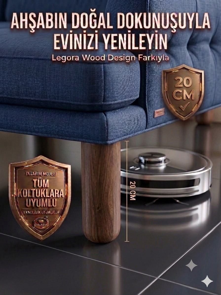 20 Cm Bohem Koyu Ceviz Ahşap Mobilya Ayağı Gürgen Ağacı Ahşap Mobilya Ayağı