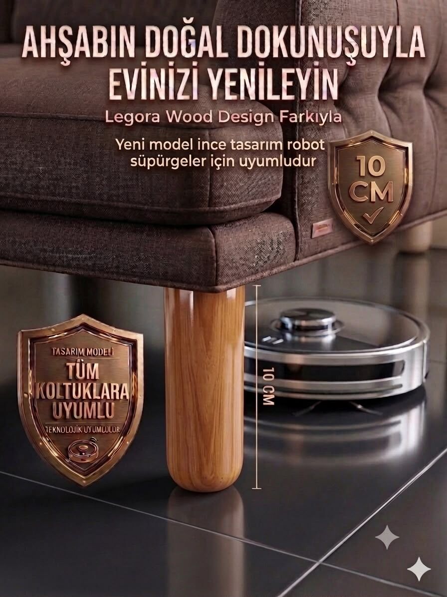 10 Cm Bohem Açık Ceviz Ahşap Mobilya Ayağı Gürgen Ağacı Ahşap Mobilya Ayağı