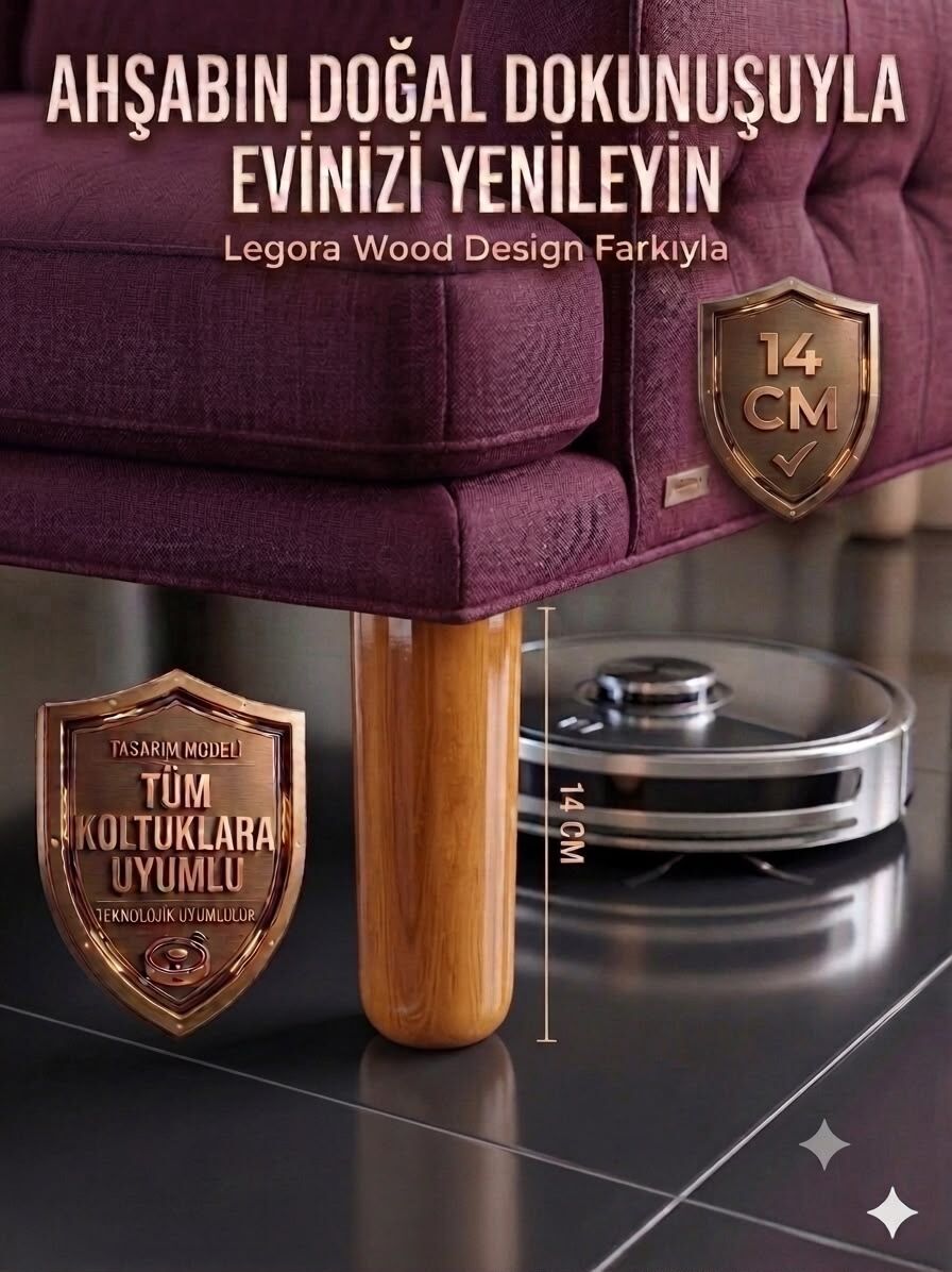 14 Cm Bohem Açık Ceviz Ahşap Mobilya Ayağı Gürgen Ağacı Ahşap Mobilya Ayağı