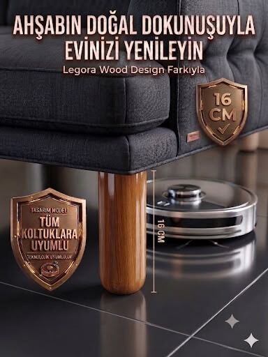 16 Cm Bohem Açık Ceviz Ahşap Mobilya Ayağı Gürgen Ağacı Ahşap Mobilya Ayağı