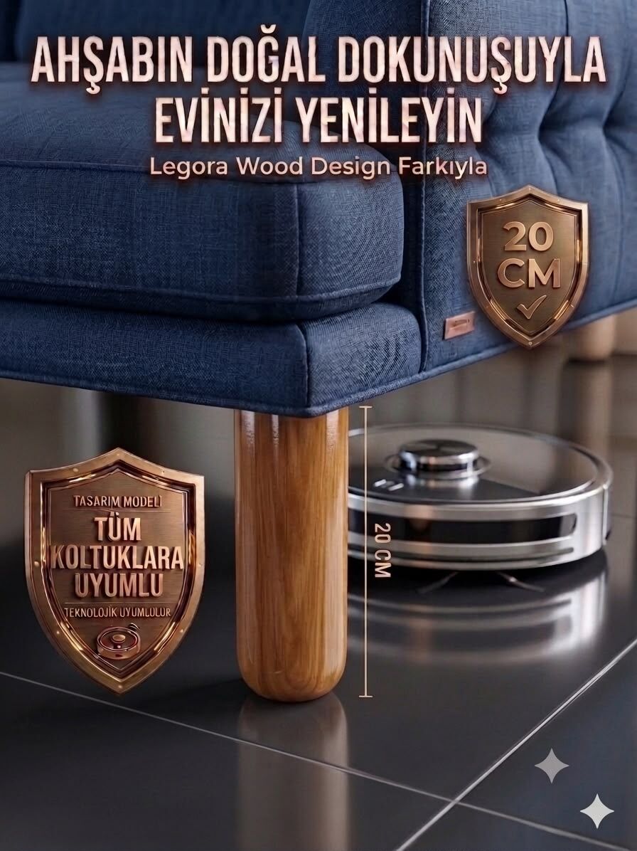 20 Cm Bohem Açık Ceviz Ahşap Mobilya Ayağı Gürgen Ağacı Ahşap Mobilya Ayağı